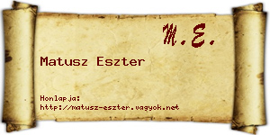 Matusz Eszter névjegykártya